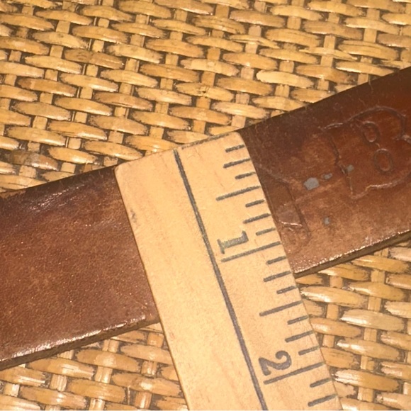 Vintage HY-TEST Solid Brass Belt Buckle Mens 52 Belt Brown Trucker Made in USA
